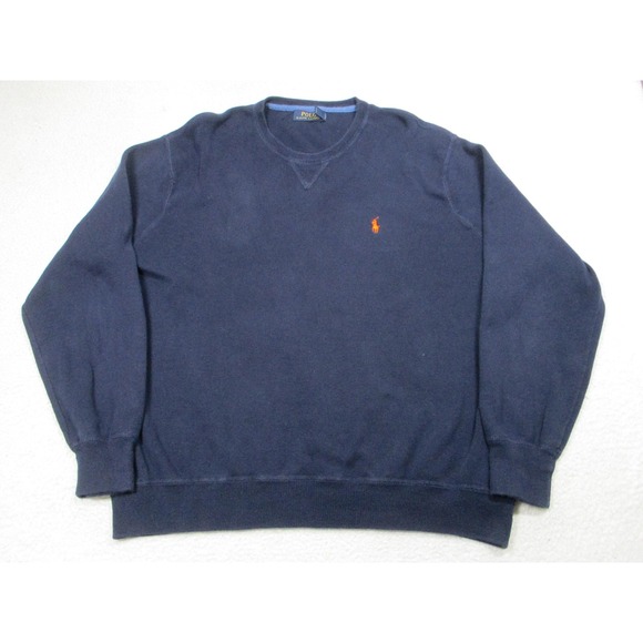 Polo Ralph Lauren Other - Polo Ralph Lauren Sweater Mens 2XL Navy Blue Cotton Crewneck Pullover Pony Logo